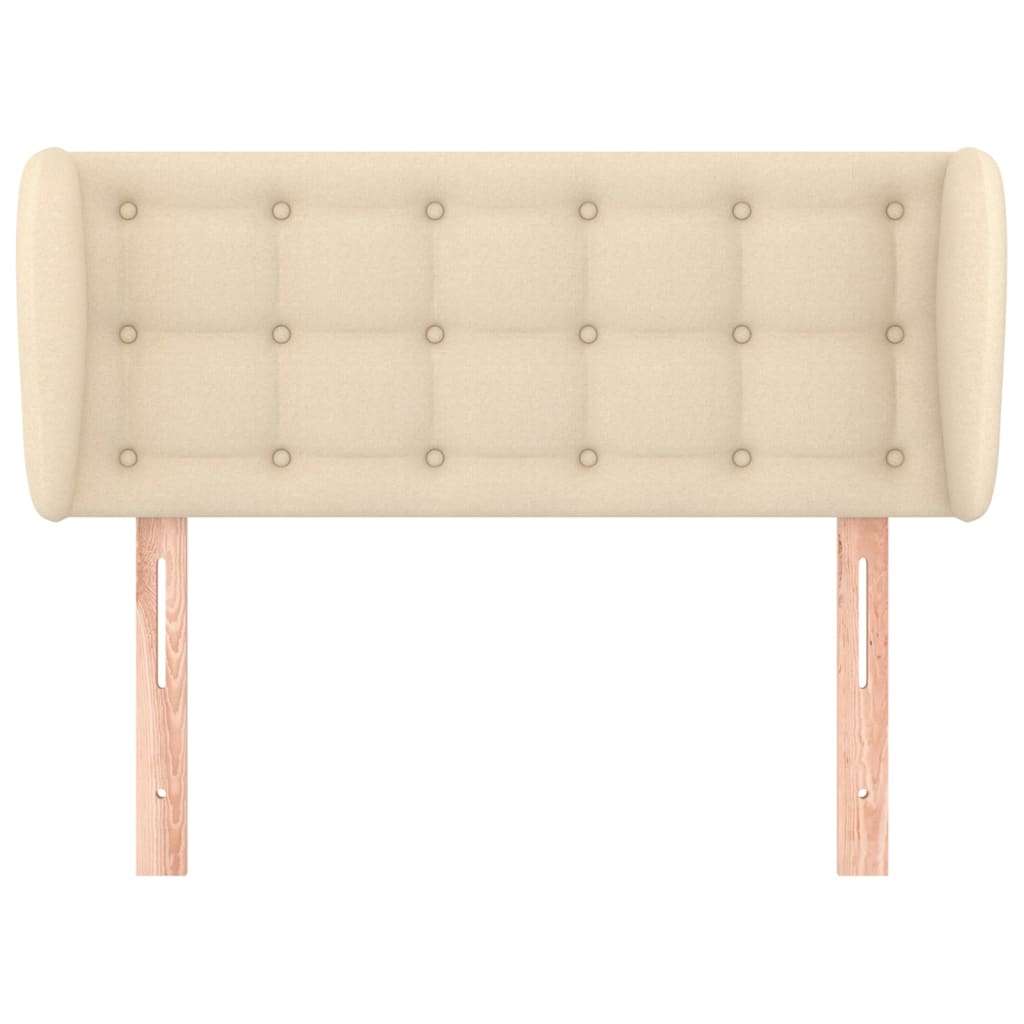 Cabeceira de cama c/ abas tecido 93x23x78/88 cm creme