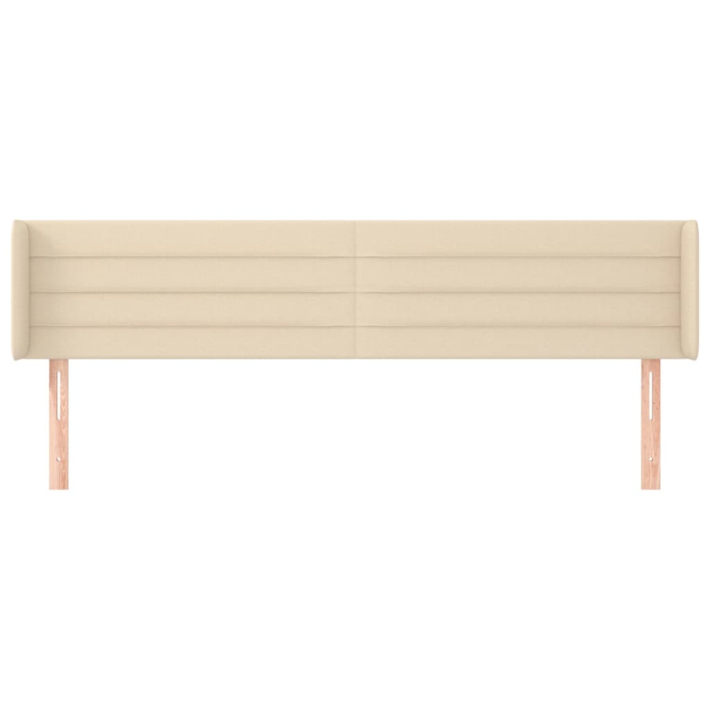 Cabeceira de cama c/ abas tecido 163x16x78/88 cm creme