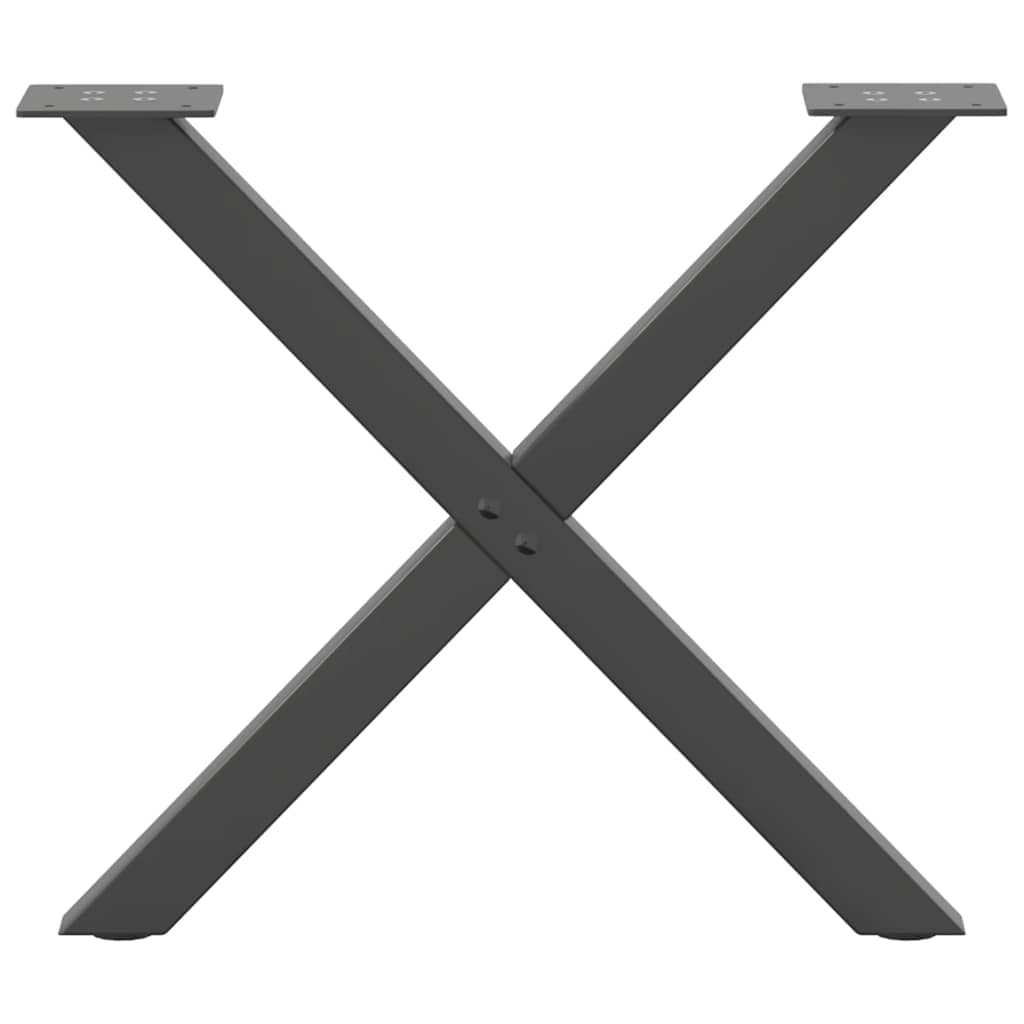 Pés para mesa de centro em formato de x, 2 peças, antracite, 60x (42-43) cm, aço
