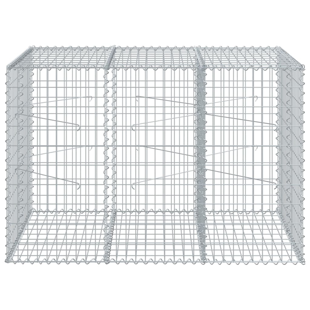 Cesto gabião com cobertura 150x100x100 cm ferro galvanizado
