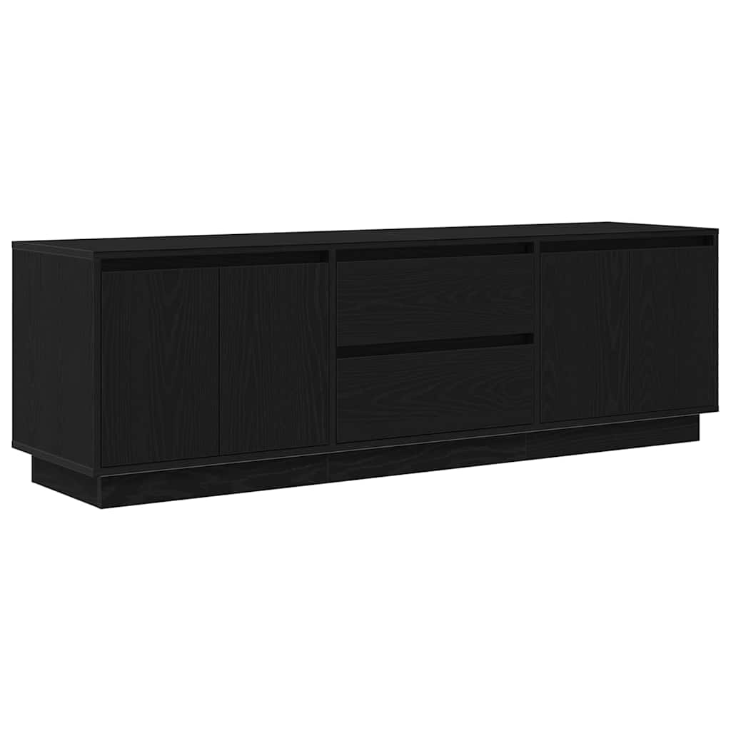 Móvel de TV com luzes LED 160,5x41x50 cm carvalho preto