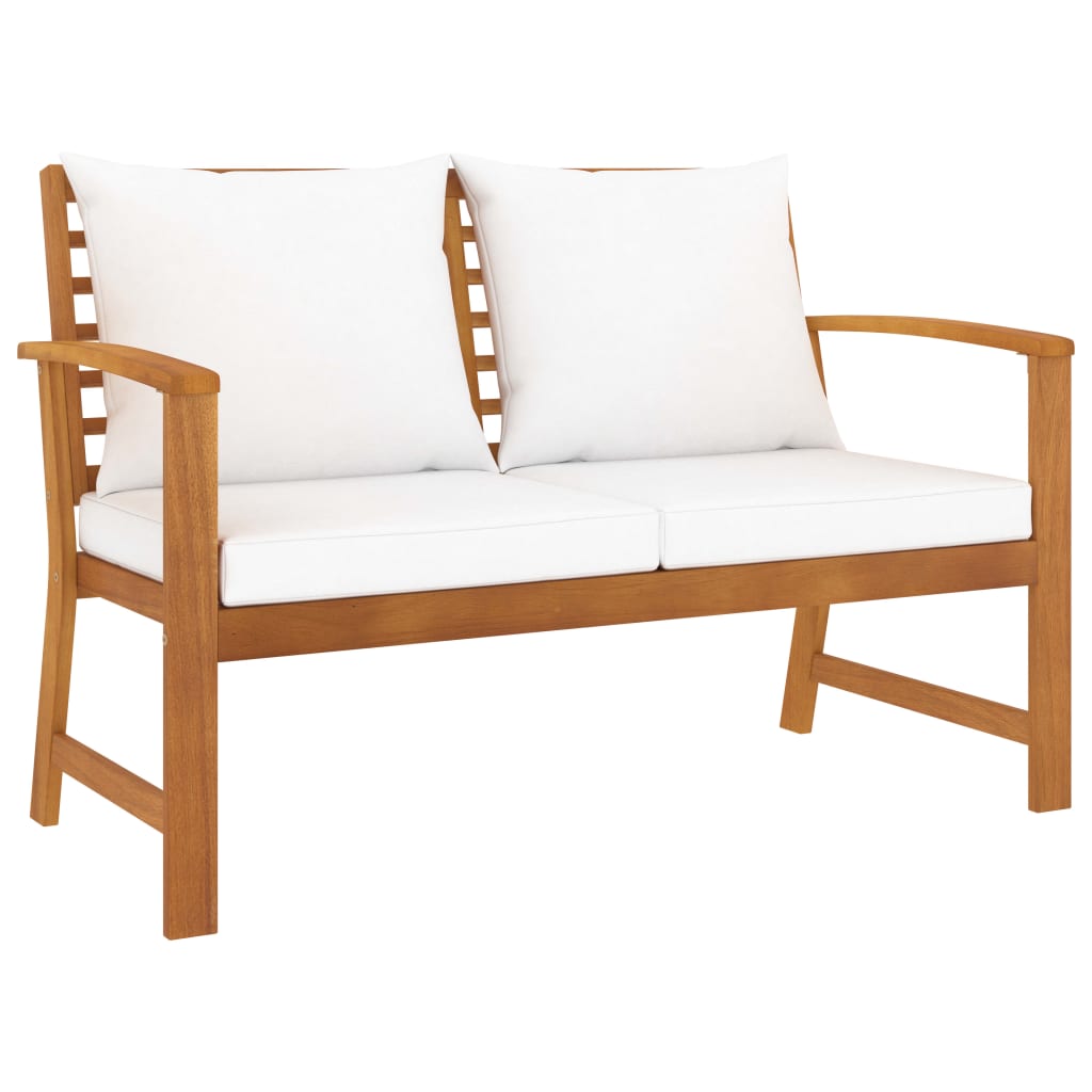 3 Pcs conjunto de lounge de jardim com almofadões acácia maciça