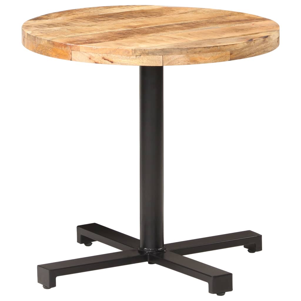 Mesa bistrô redonda ø80x75 cm madeira de mangueira áspera