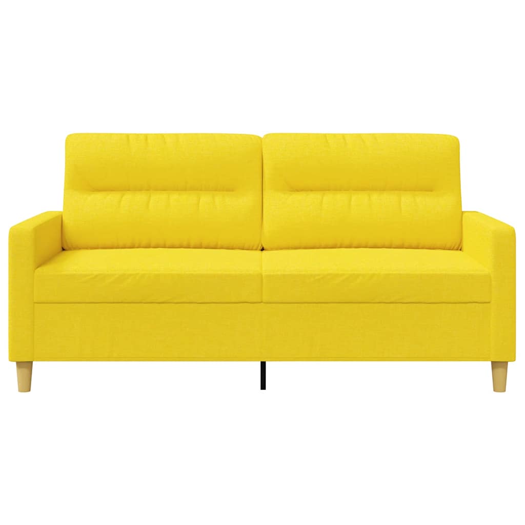 Sofá de 2 lugares 140 cm tecido amarelo-claro