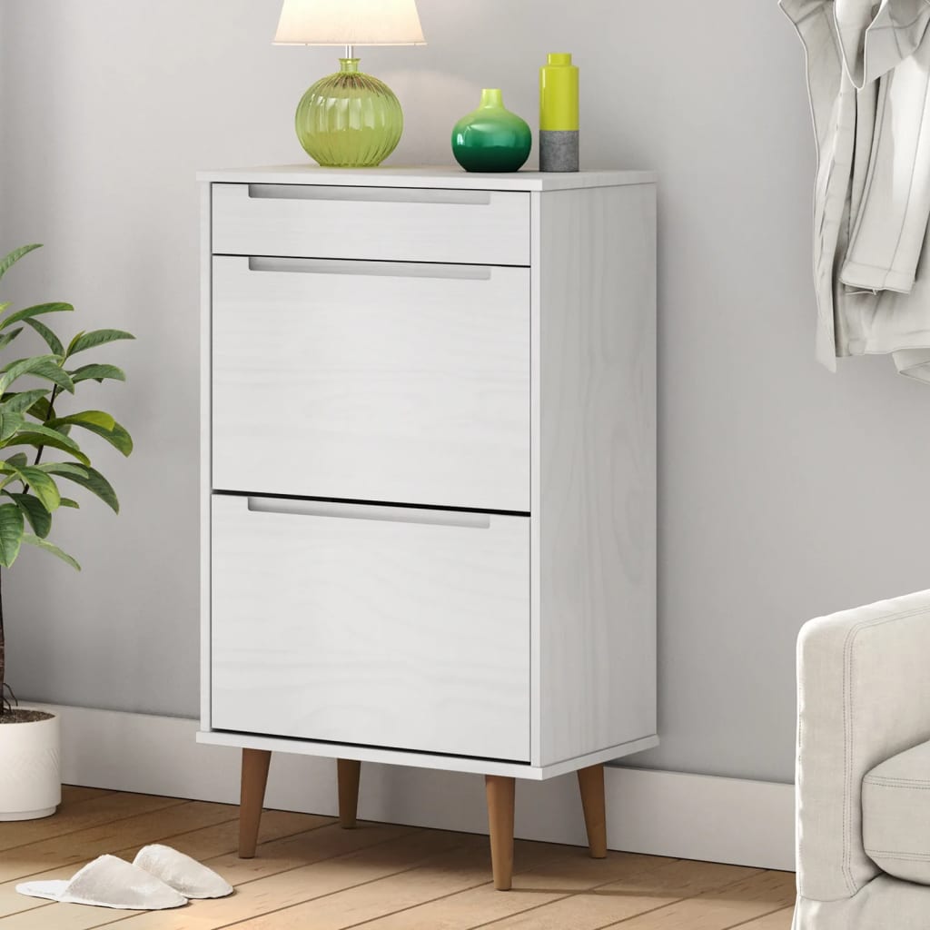Sapateira molde 59,5x35x103 cm pinho maciço branco