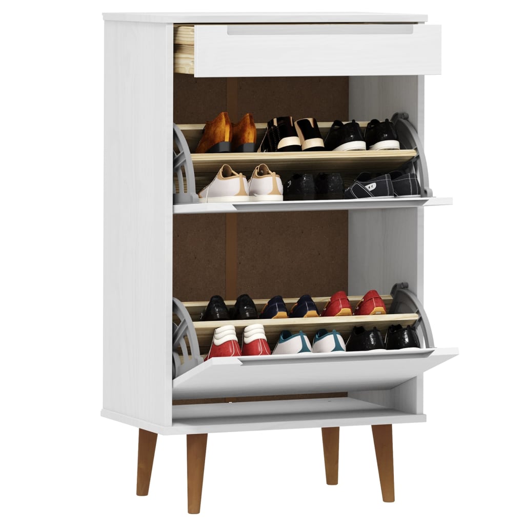 Sapateira molde 59,5x35x103 cm pinho maciço branco
