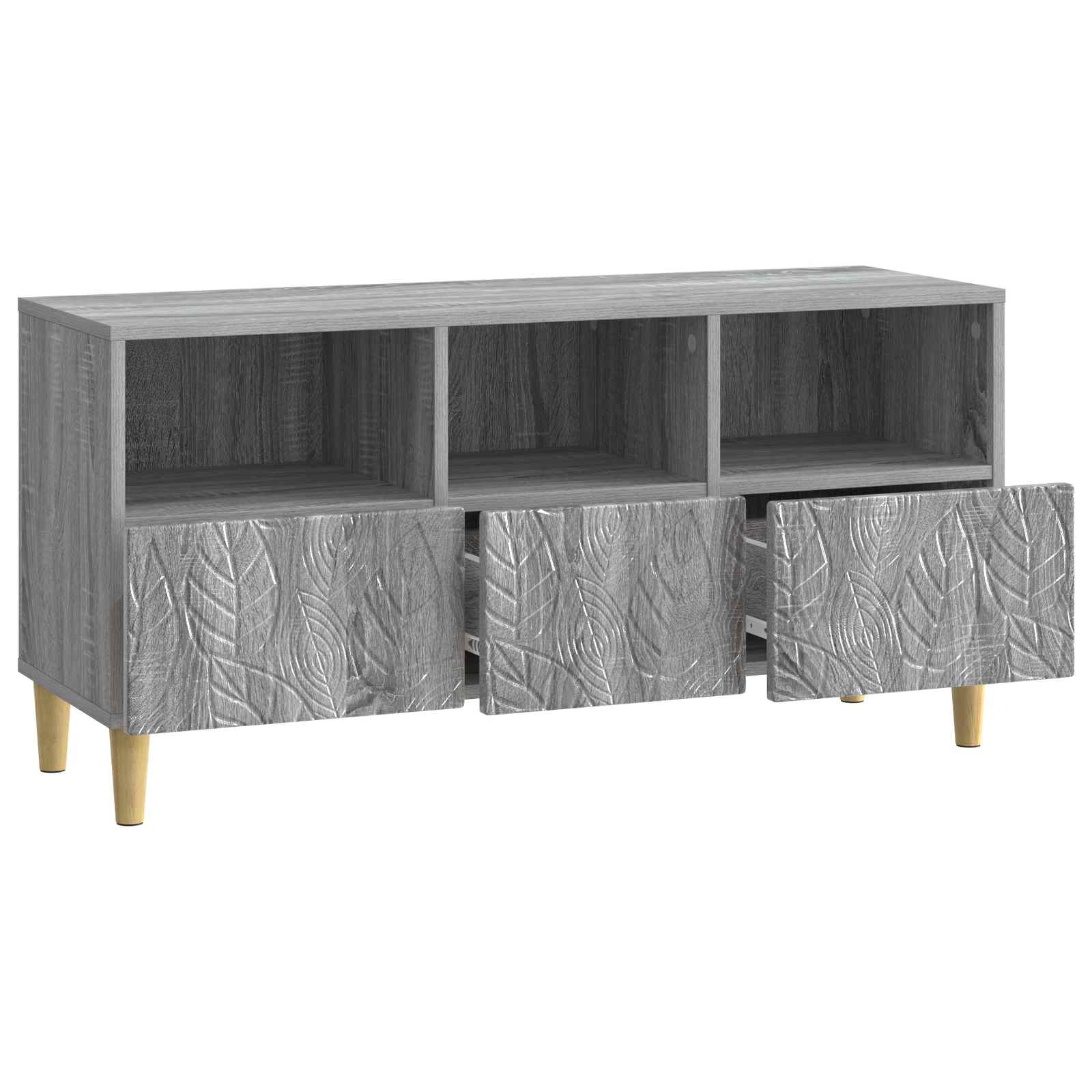 Gabinete para TV 102 x 34,5 x 50 cm sonoma cinzento