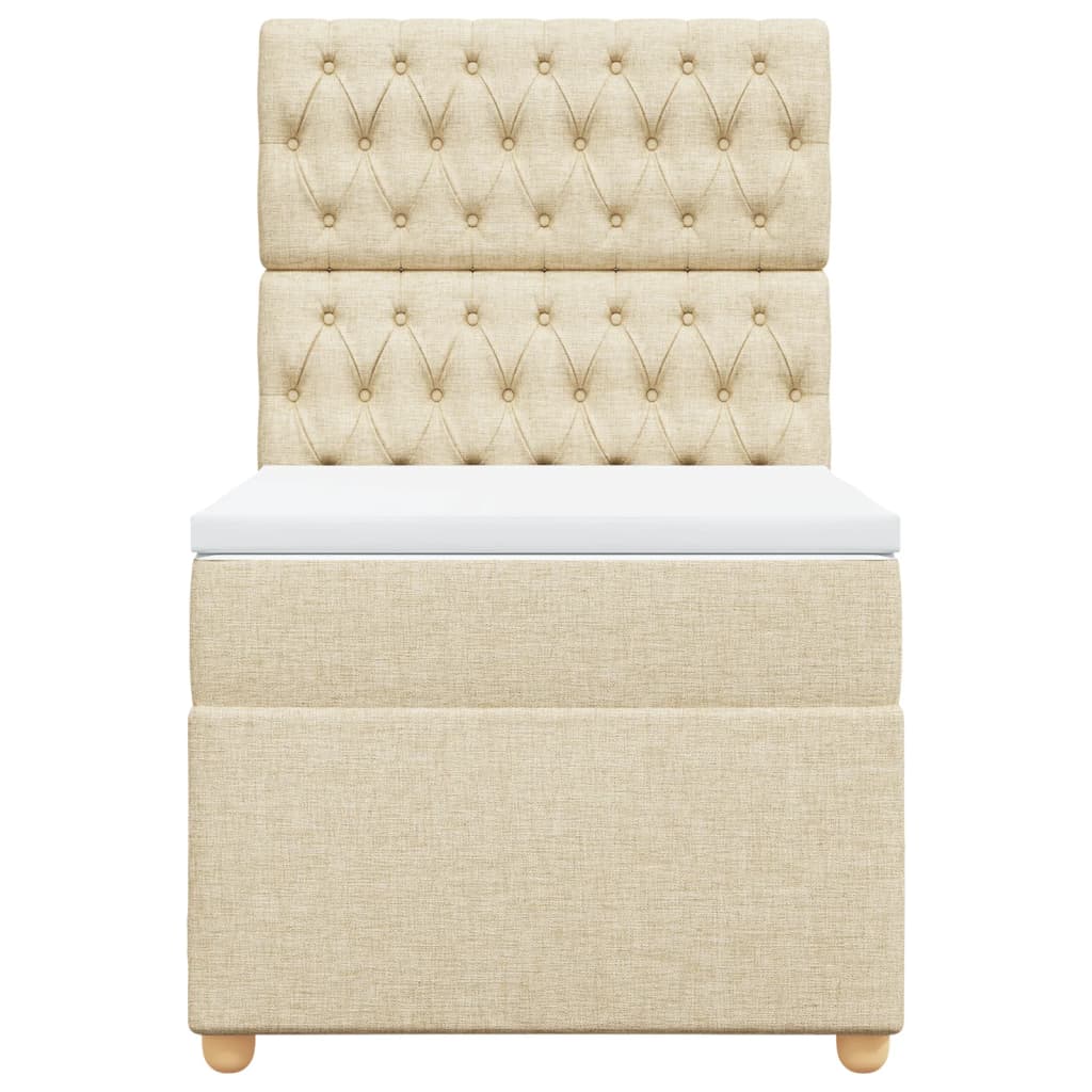 Cama com molas/colchão 90x190 cm tecido cor creme
