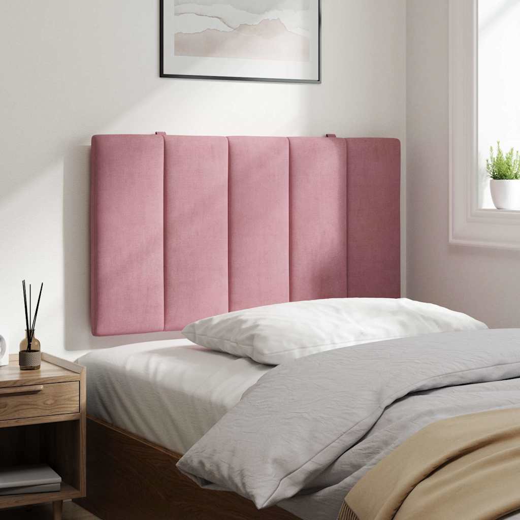 Almofadão de cabeceira hanko 80 cm veludo rosa