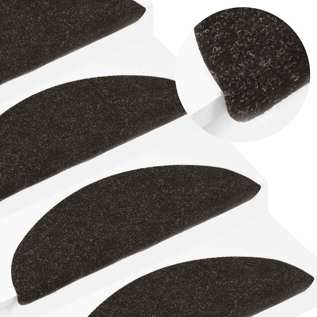 Tapetes de escada adesivos 30 pcs 56x17x3 cm antracite