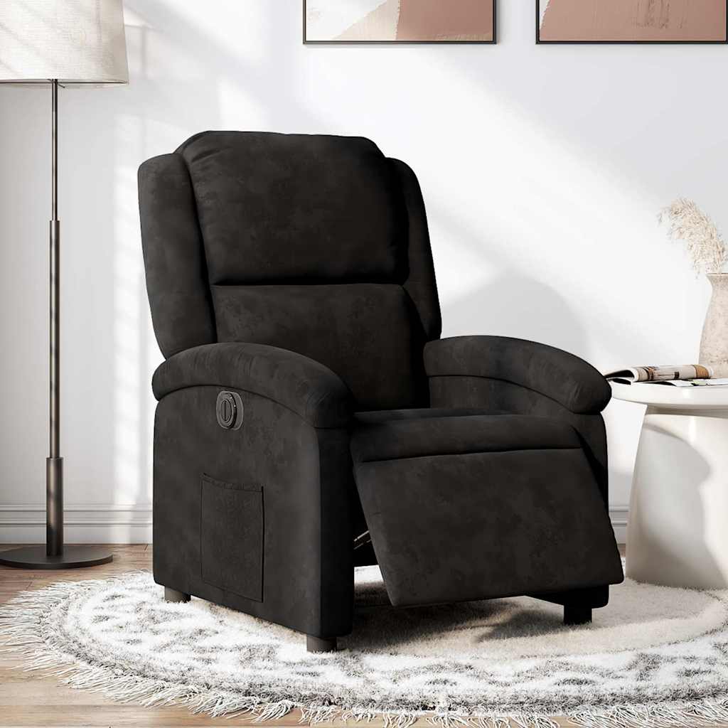 Poltrona de massagens reclinável veludo preto