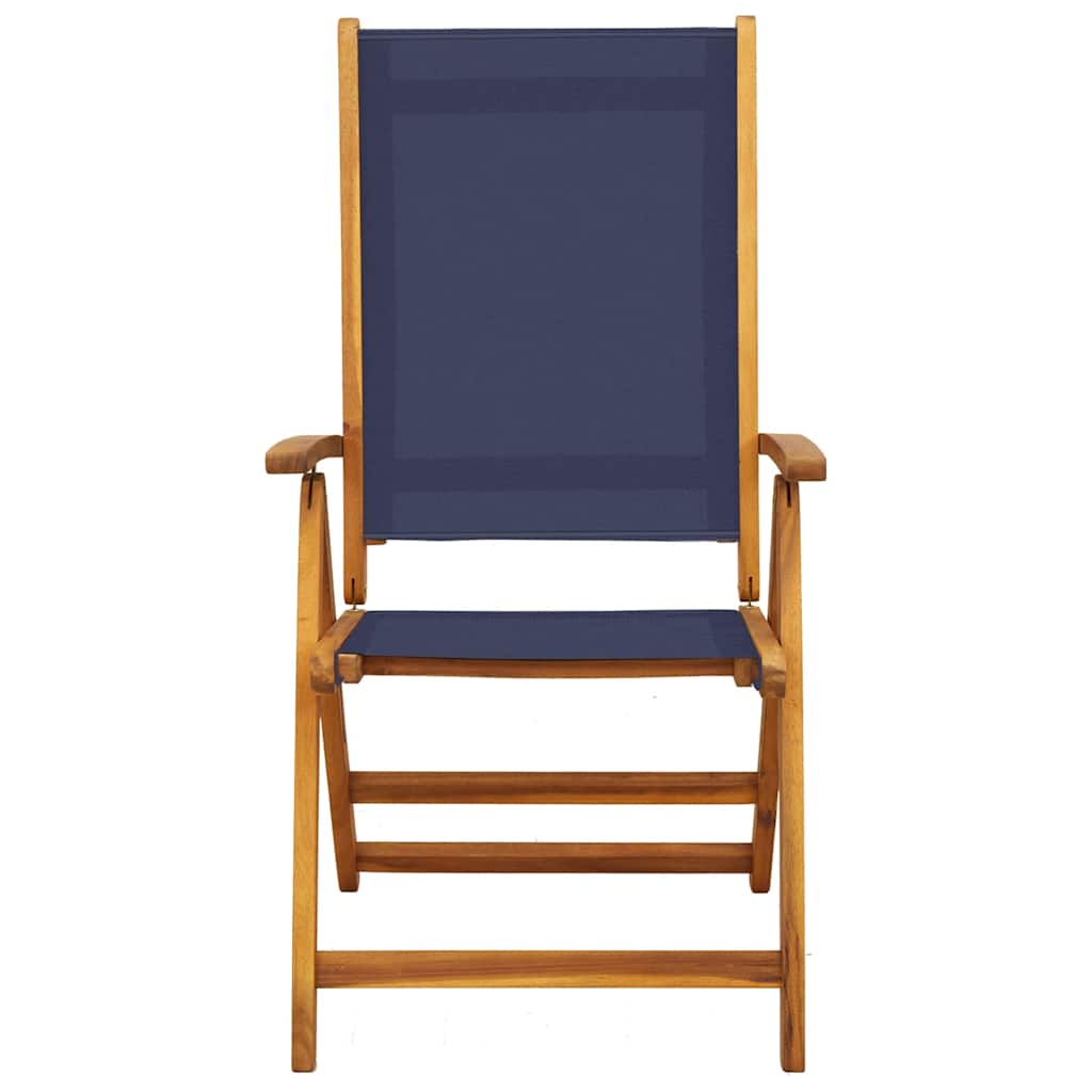 Cadeiras de jardim dobráveis 6 pcs acácia maciça e textilene