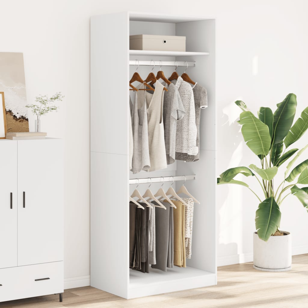 Roupeiro 80x50x200 cm derivados de madeira branco