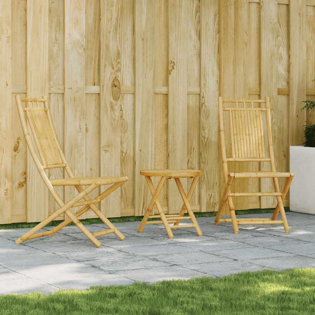 3 Pcs conjunto de bistrô em bambu