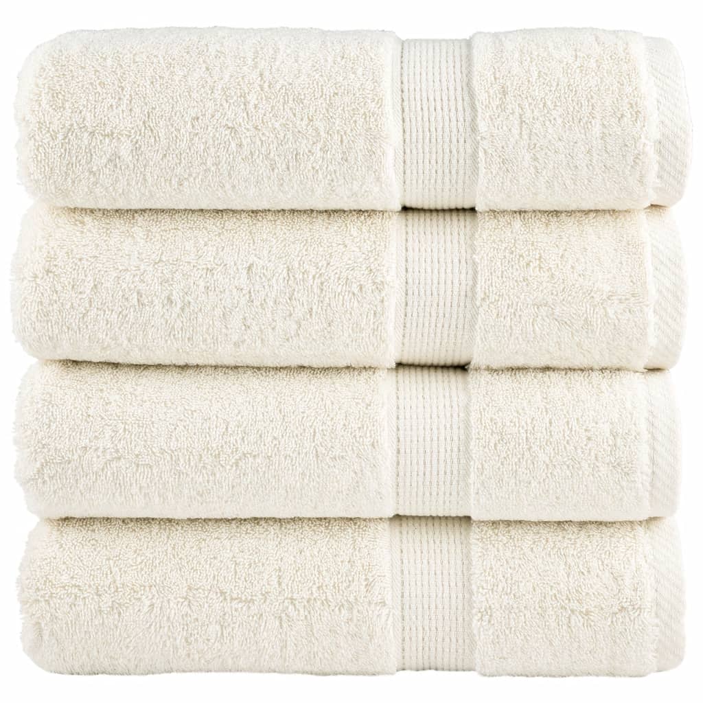 Toalhas de mãos premium solund 4 pcs 50x100 cm 600 gsm creme
