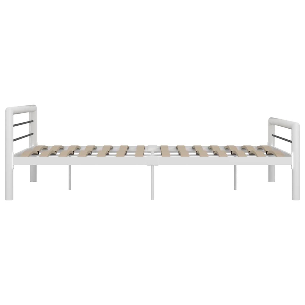 Estrutura de cama 180x200 cm metal branco e preto