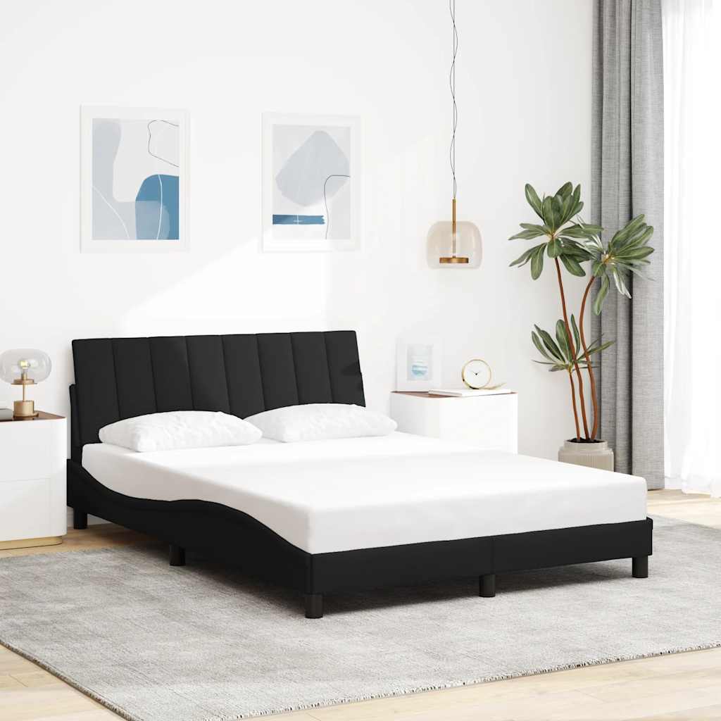 Estrutura de cama sem colchão hanko 120x200 cm tecido preto