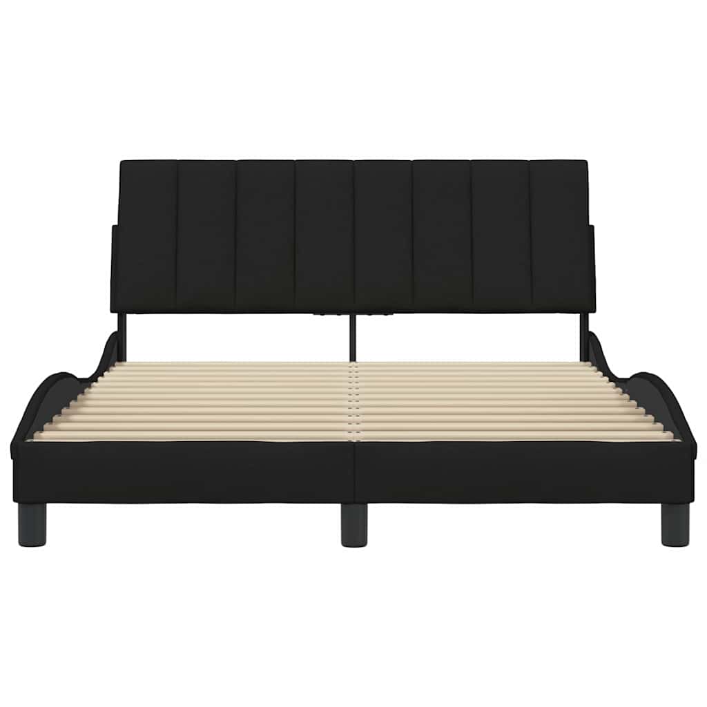 Estrutura de cama sem colchão hanko 120x200 cm tecido preto