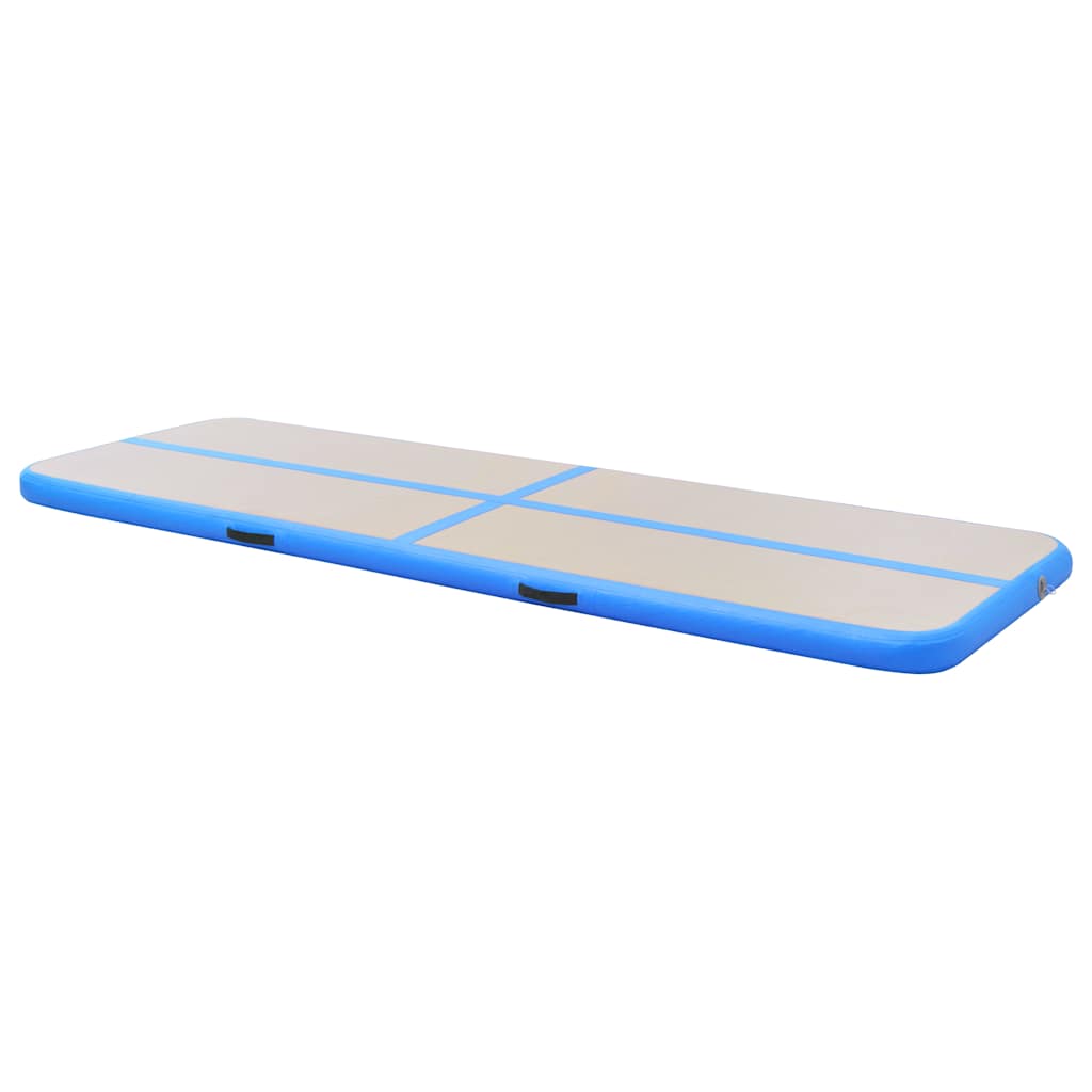 Colchão de ginástica insuflável c/ bomba 500x100x10 cm PVC azul