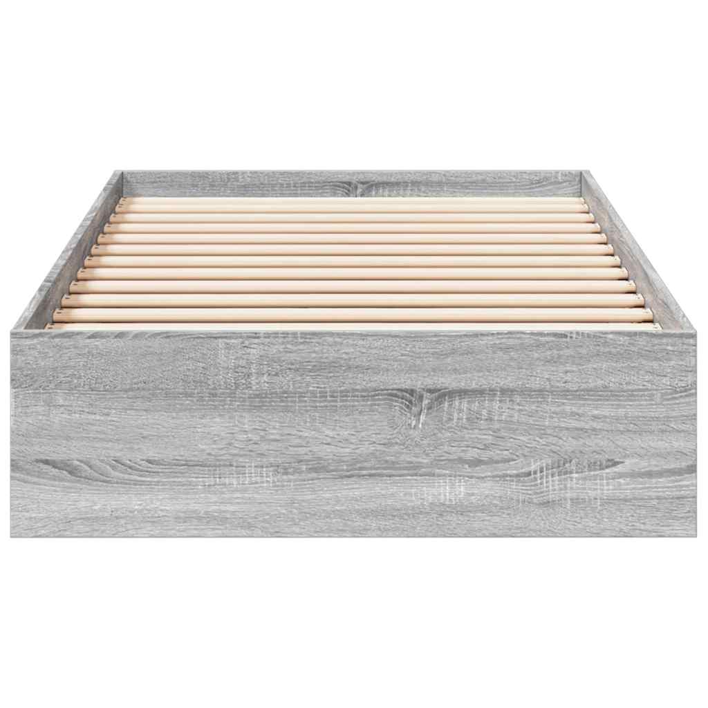 Estrutura de cama c/ gavetas derivados madeira cinza sonoma
