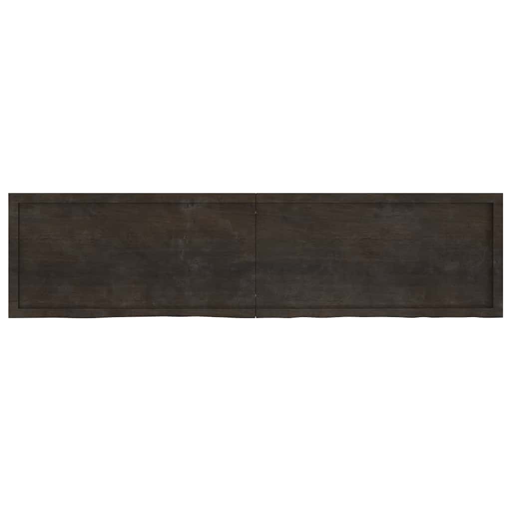 Bancada p/ wc 200x50x(2-6)cm madeira tratada maciça castanho