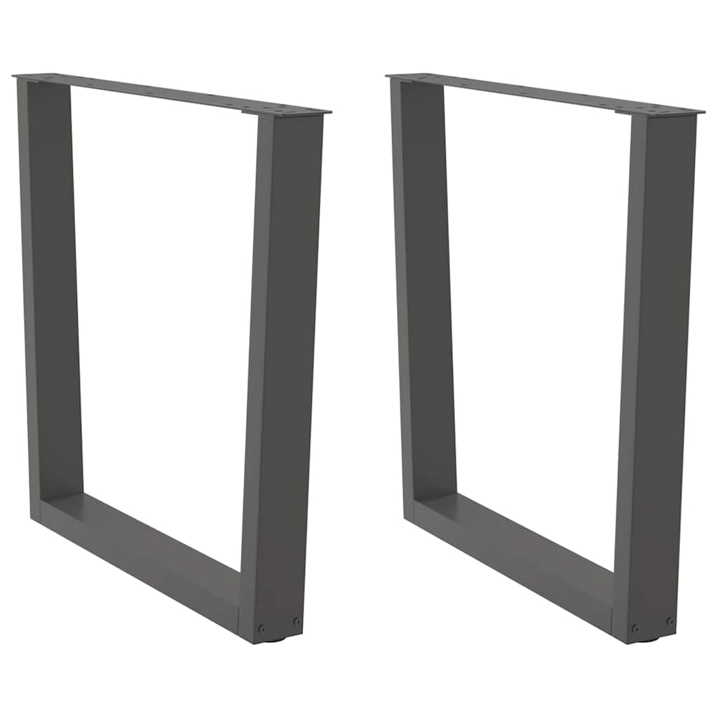 Pés para mesa de jantar em v 2 peças antracite 80x(72-73,3) cm aço