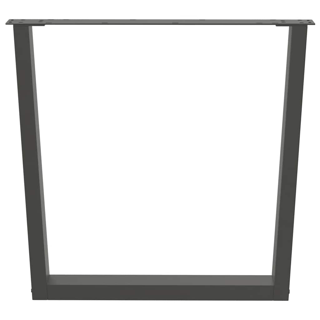 Pés para mesa de jantar em v 2 peças antracite 80x(72-73,3) cm aço