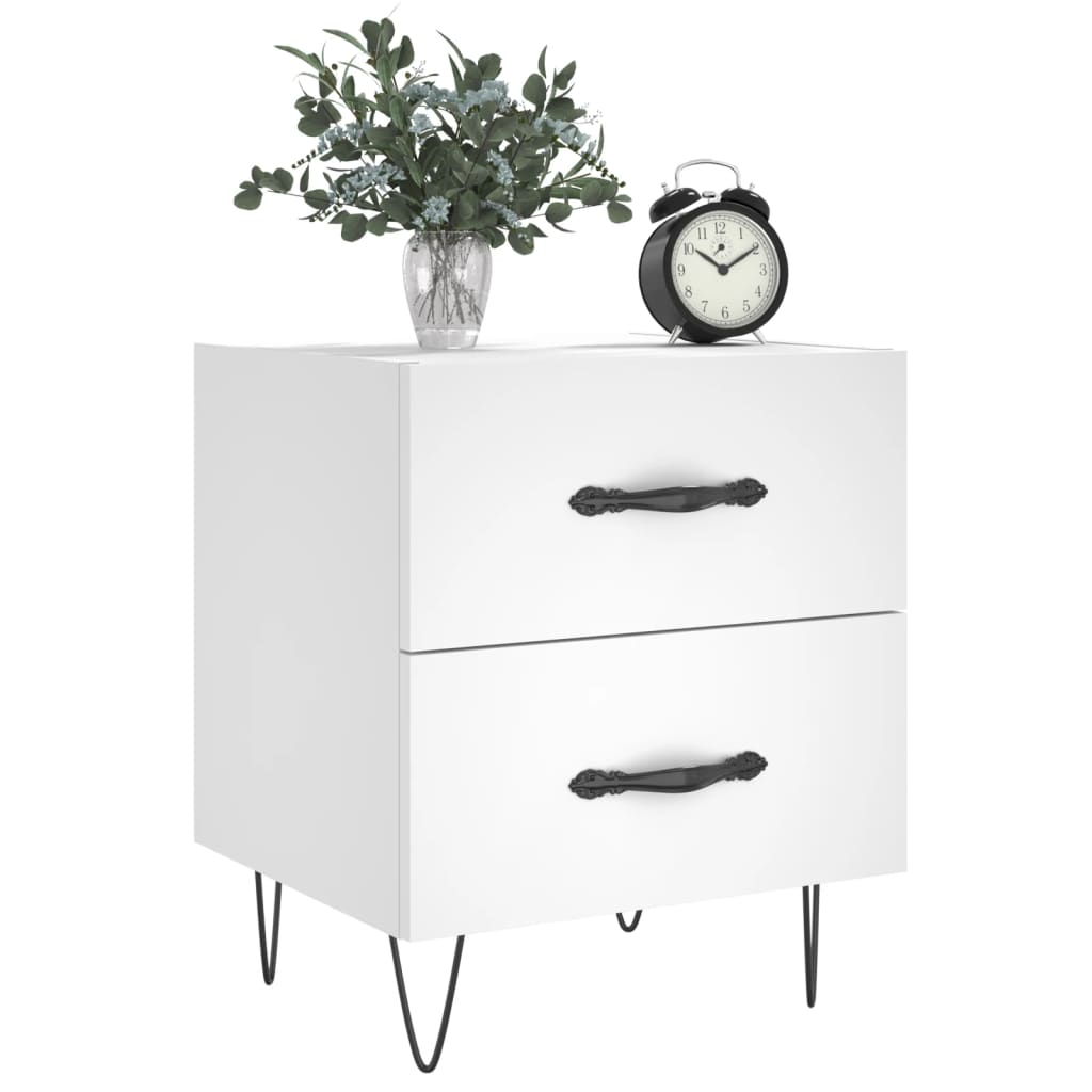 Mesas de cabeceira 2 pcs 40x35x47,5 cm deriv. de madeira branco