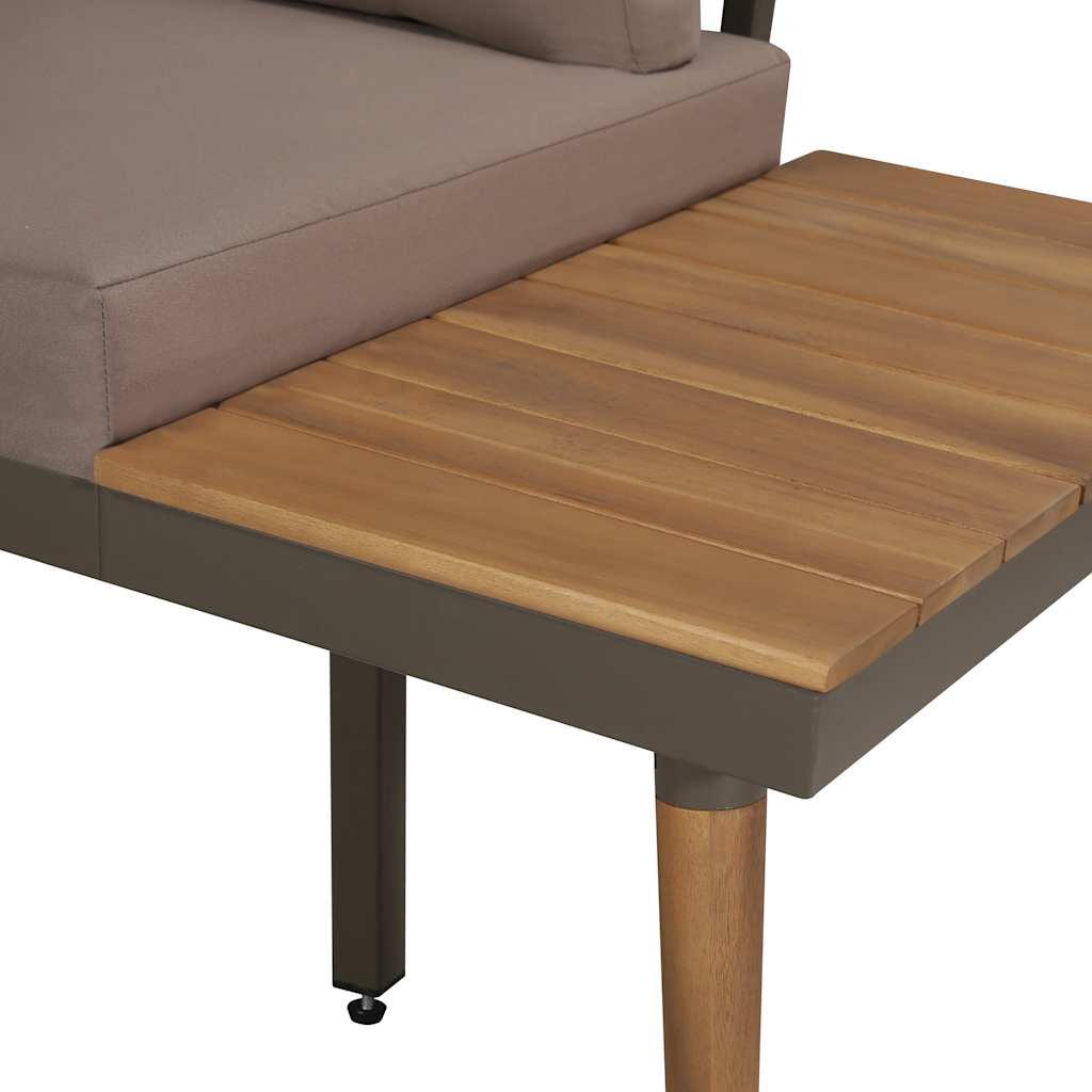 4 Pcs conj. lounge jardim c/ almofadões acácia maciça castanho