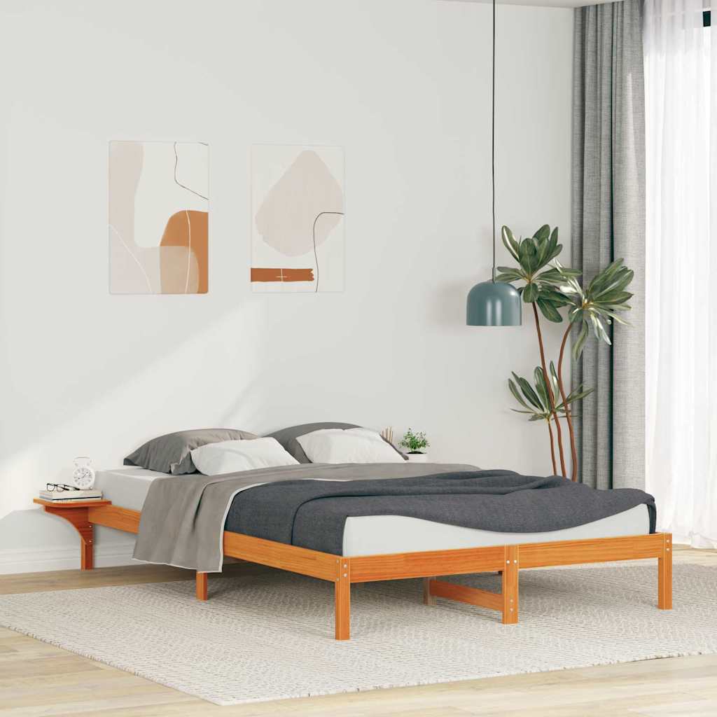 Cama com mesas laterais marrom cera 140 x 220 cm
