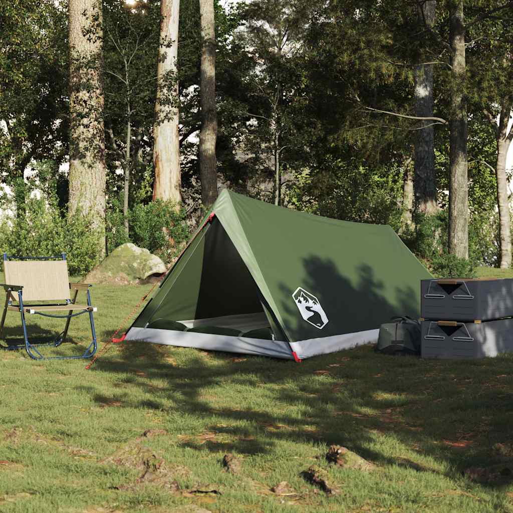Tenda de campismo p/ 2pessoas tecido impermeável verde azeitona