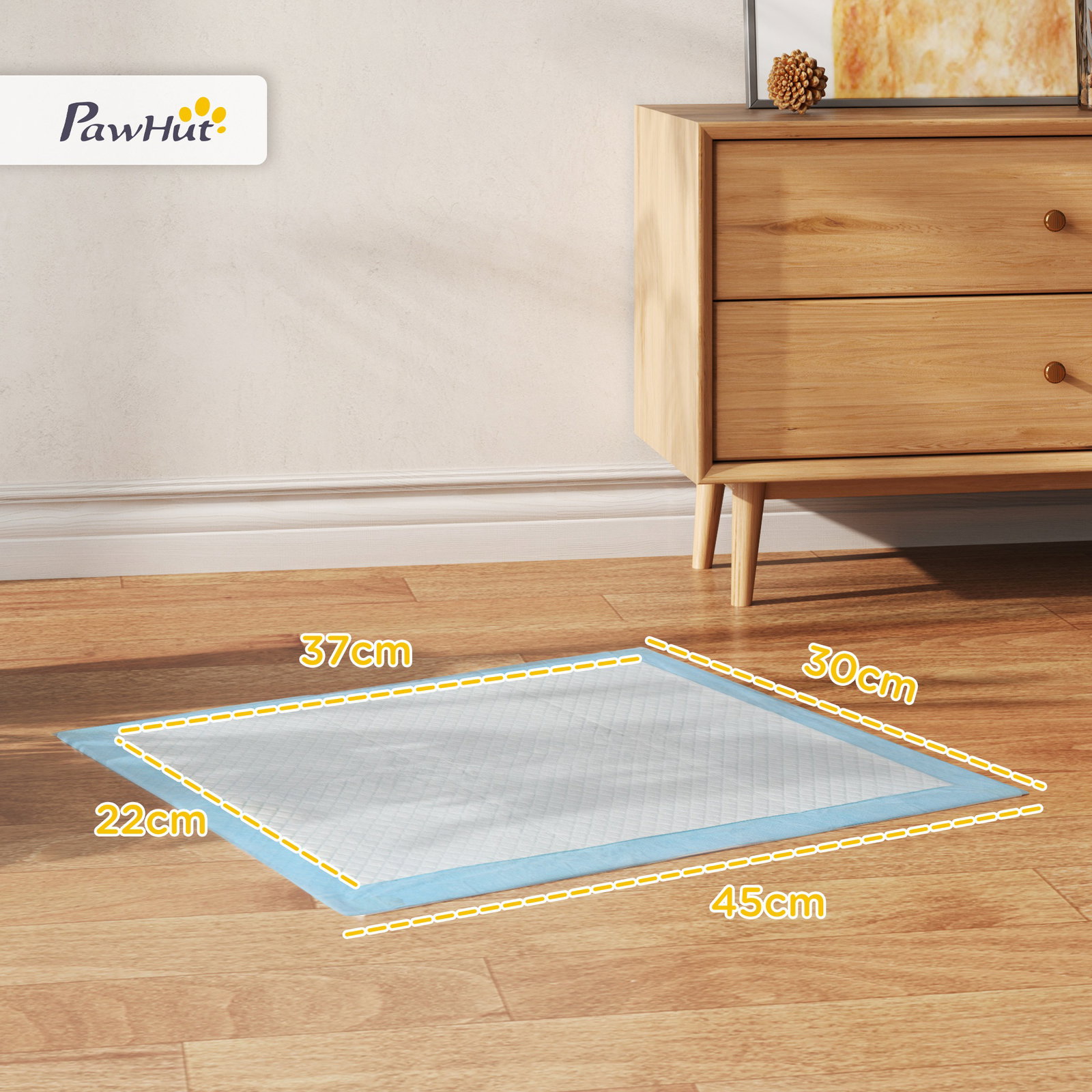Resguardos de treino animais de estimação 100 unidades 45x30 cm resguardos absorventes para cães com 6 camadas azul