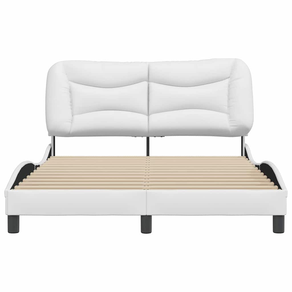Estrutura de cama sem colchão hvar 140x200 cm couro artificial branco