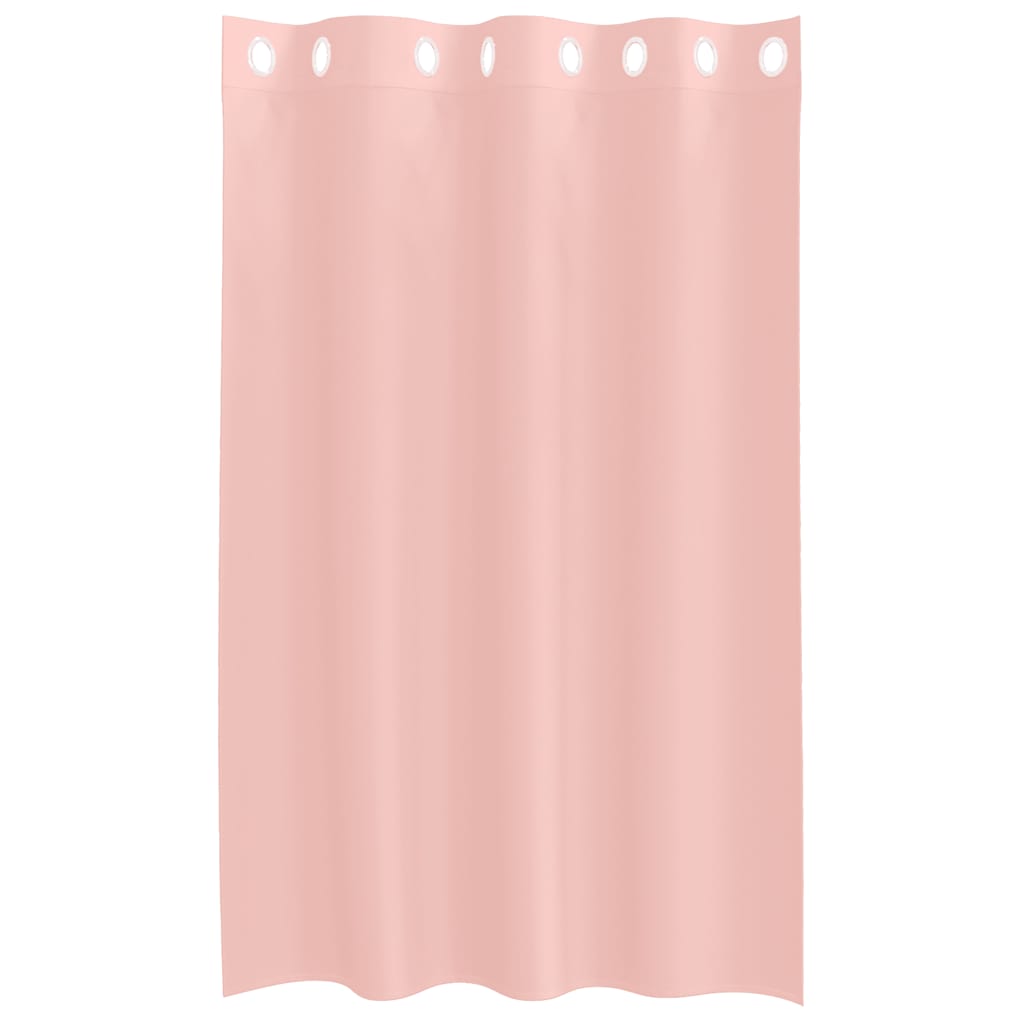 Cortinas de voile com ilhós 2 pcs rosa 140x175 cm