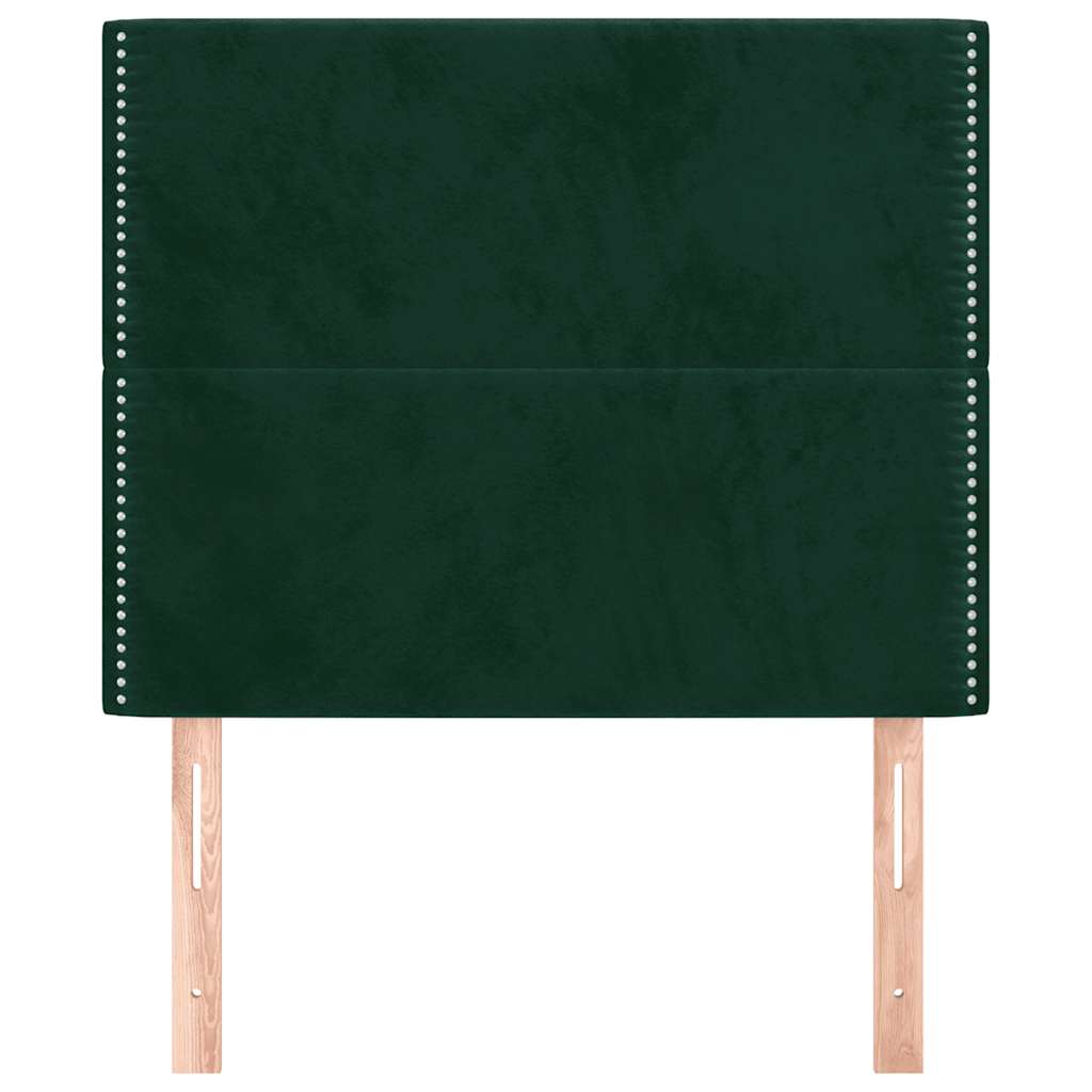 Cabeceira verde escuro 100x5x118/128 cm veludo