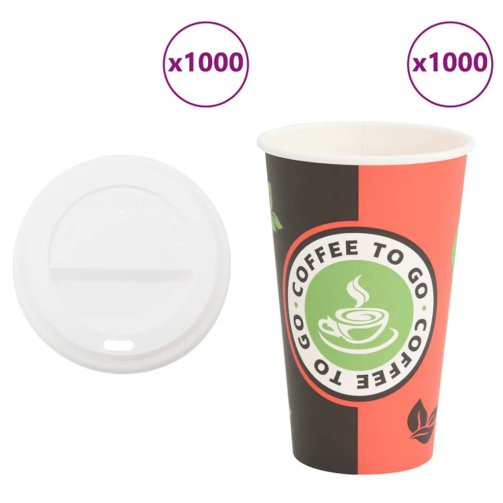 Copos de café de papel com tampas 1000 pcs 16oz 400ml