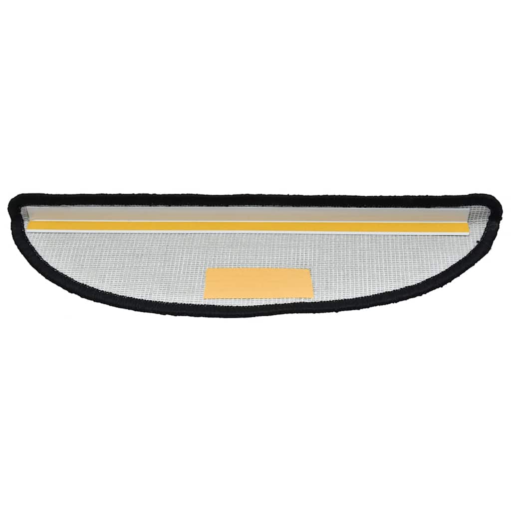 Tapetes de escada 20 peças 56x17x3 cm pretos semicirculares