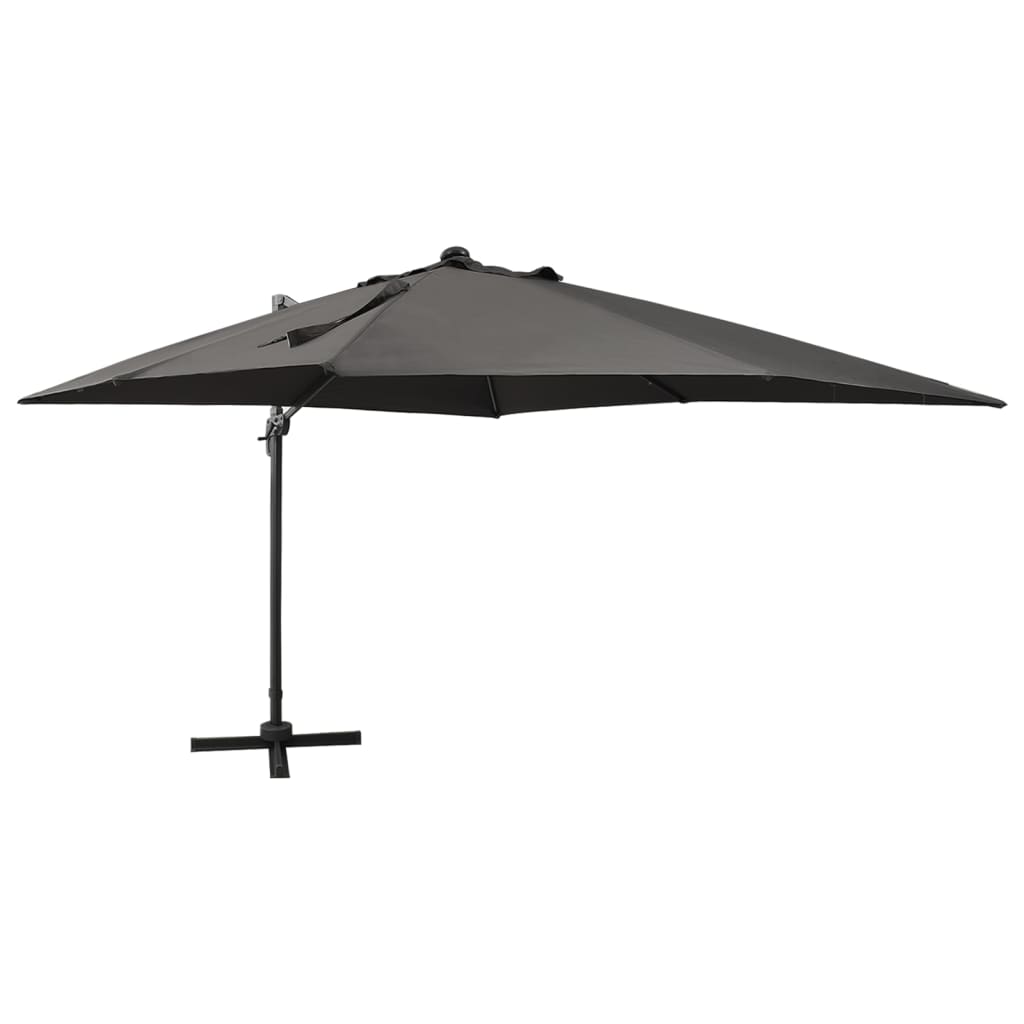 Guarda-sol jardim cantilever c/ poste/luzes LED 300cm antracite