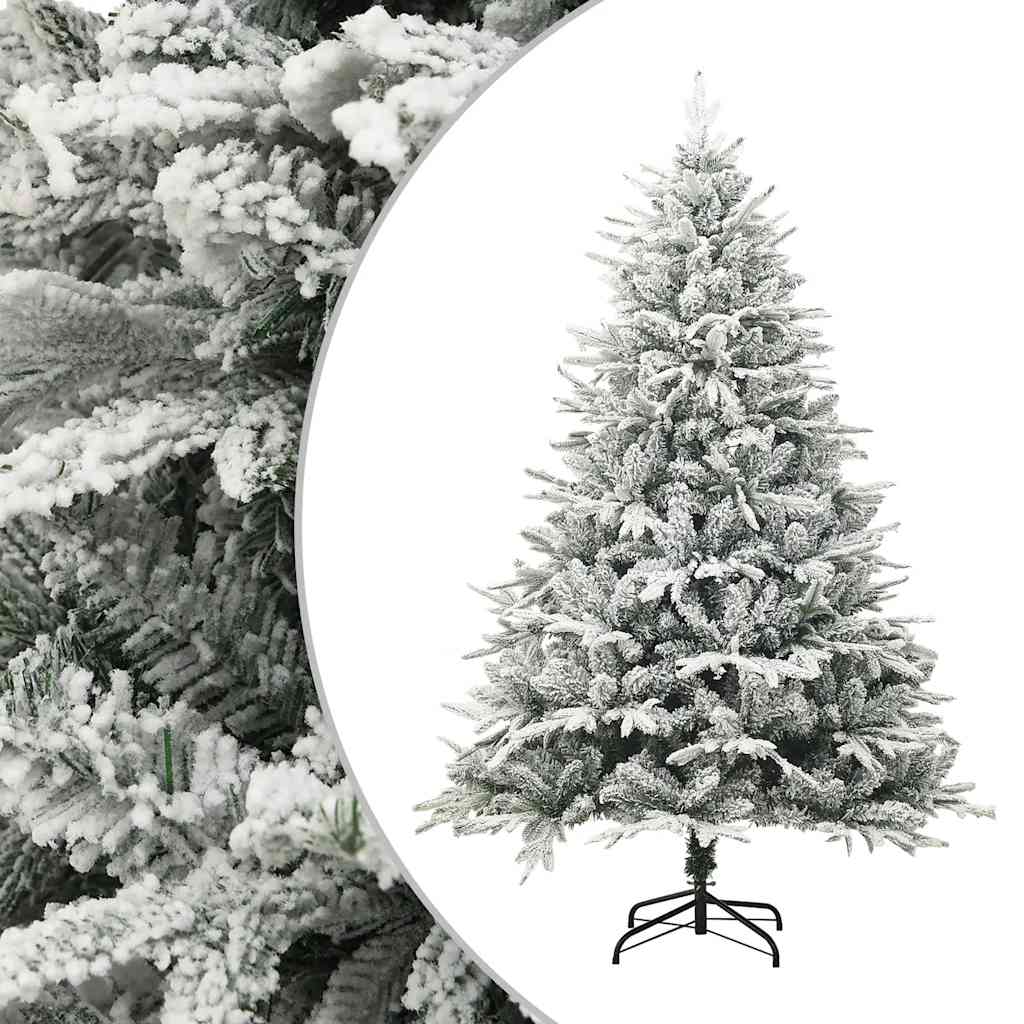 Árvore de natal artificial com neve 180 cm PVC e PE verde