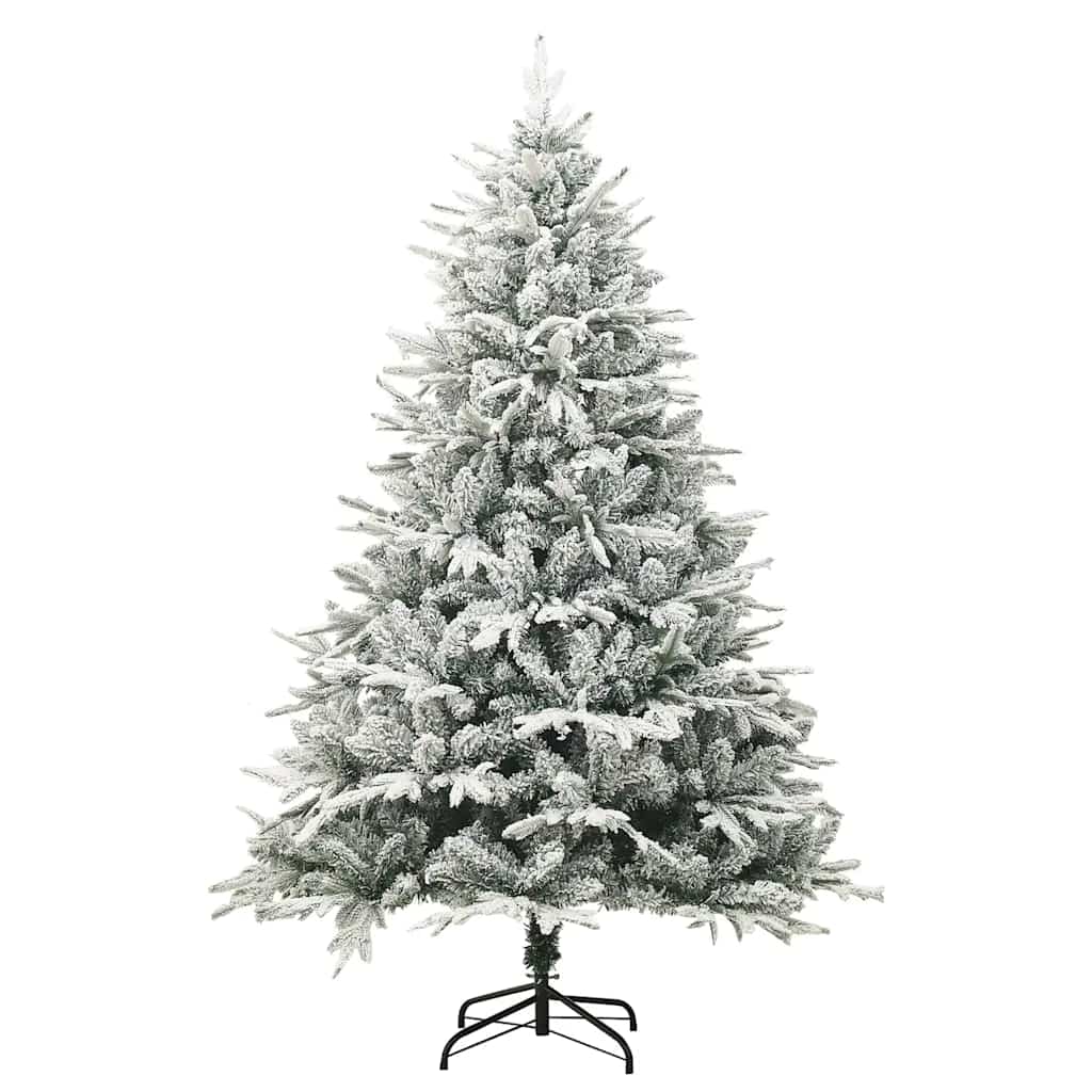 Árvore de natal artificial com neve 180 cm PVC e PE verde