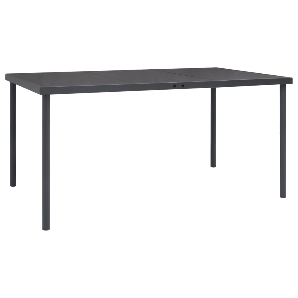 5 Pcs conjunto de jantar para jardim aço e textilene preto