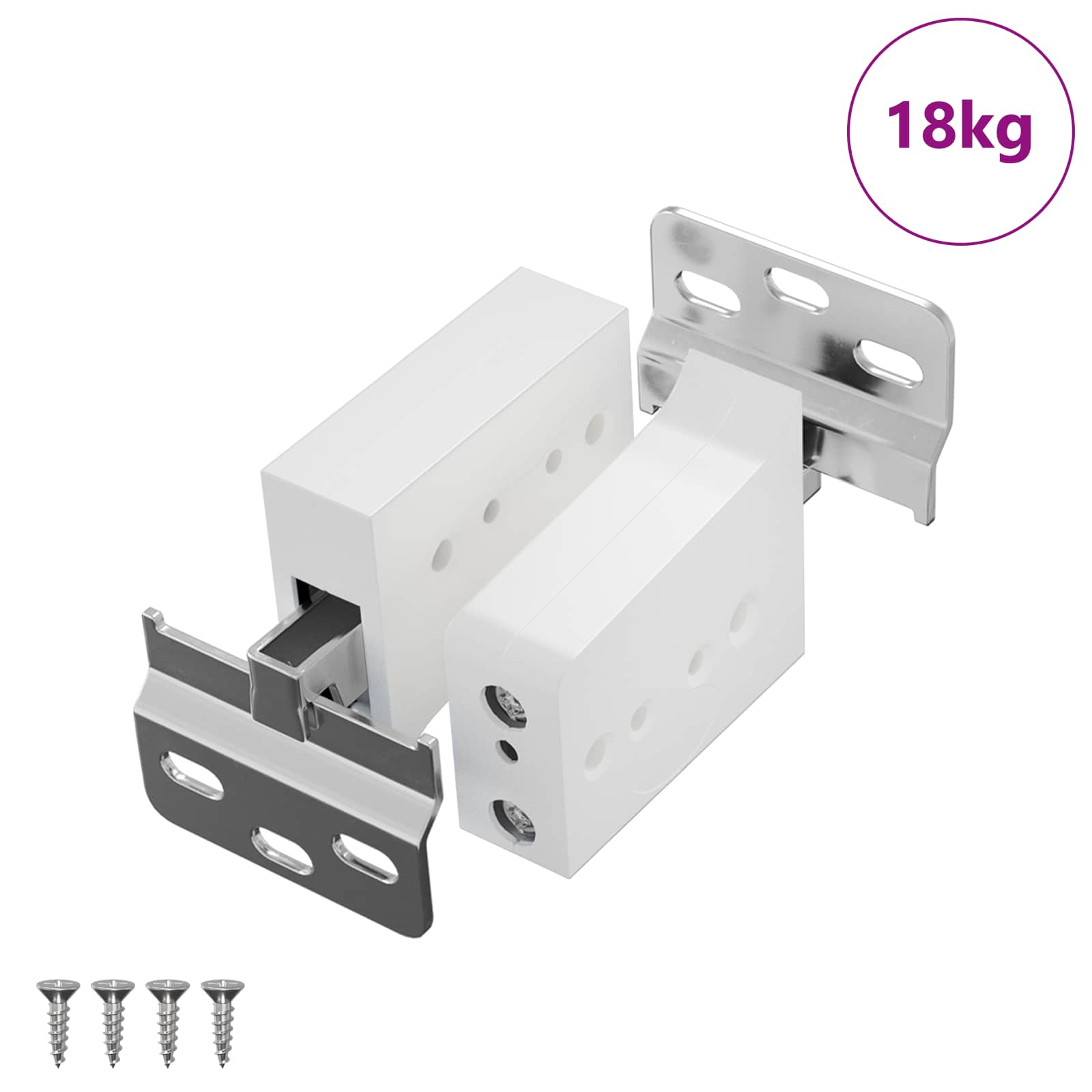 Suporte de armário suspenso 261 unid. branco 70 x 48 x 19 mm