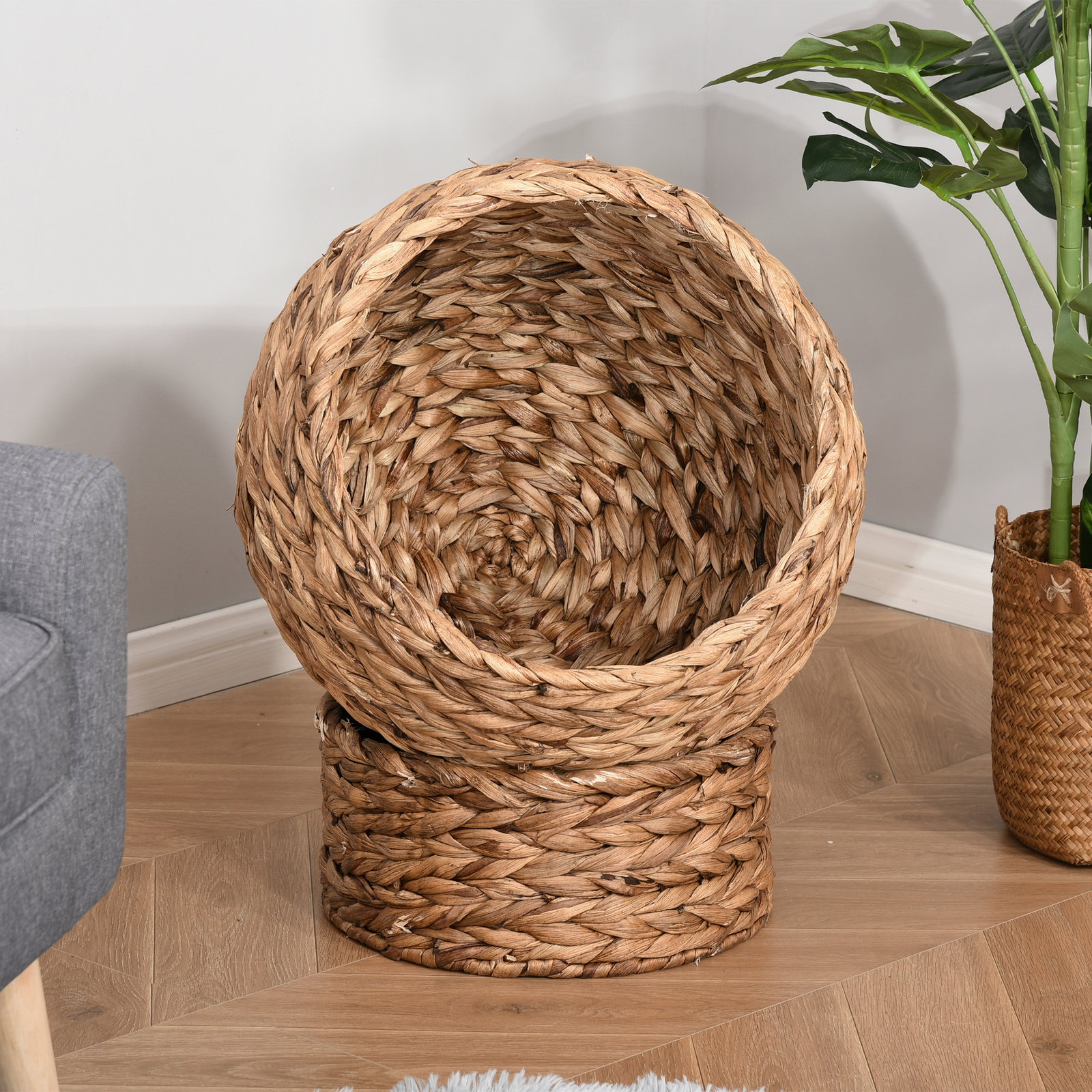 Cama destacável para gatos casa para animais de estimação menos de 5 kg design moderno almofada macia e quente 42x33x52cm