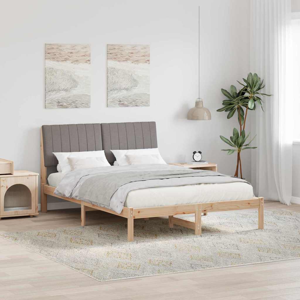 Estrutura da cama com cabeceira castanho 135 x 190 cm
