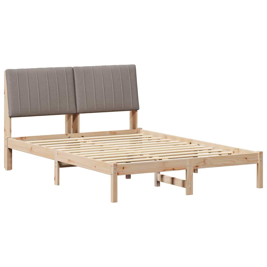 Estrutura da cama com cabeceira castanho 135 x 190 cm
