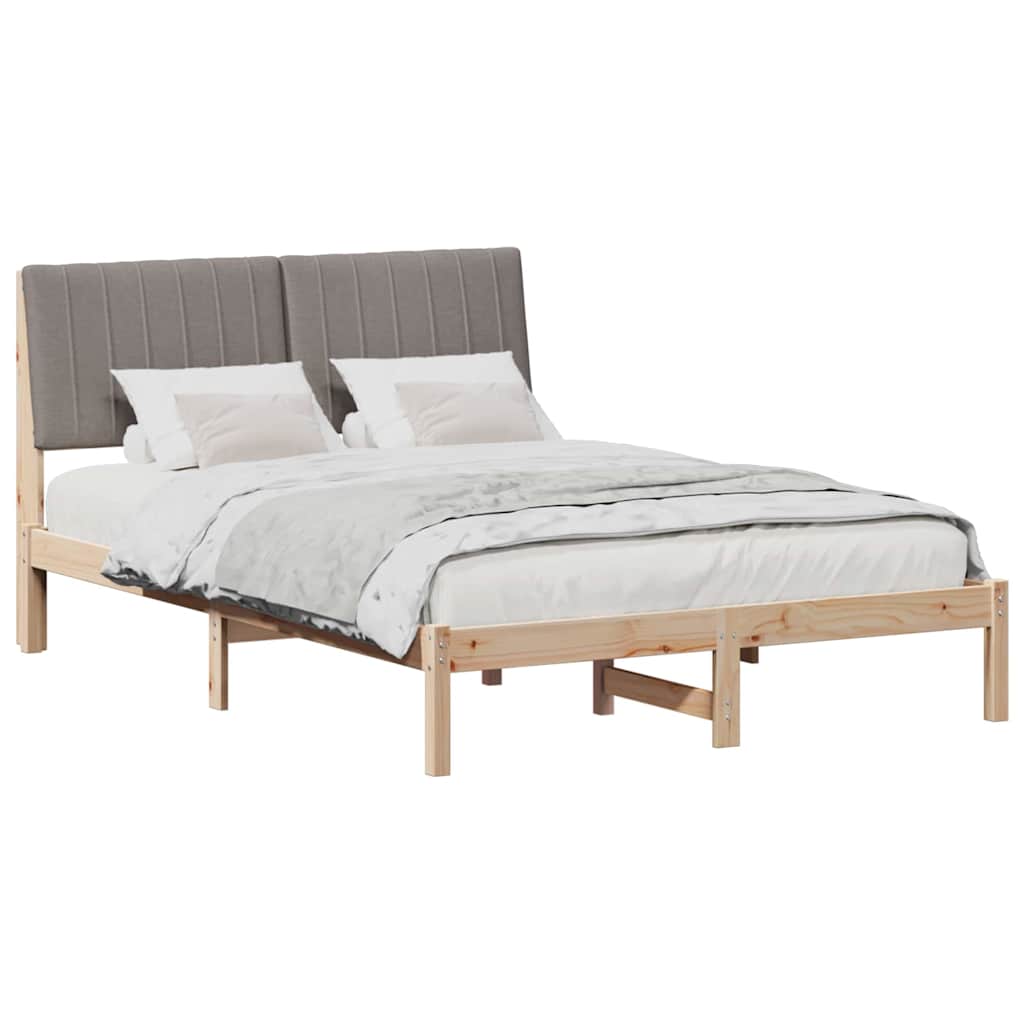 Estrutura da cama com cabeceira castanho 135 x 190 cm