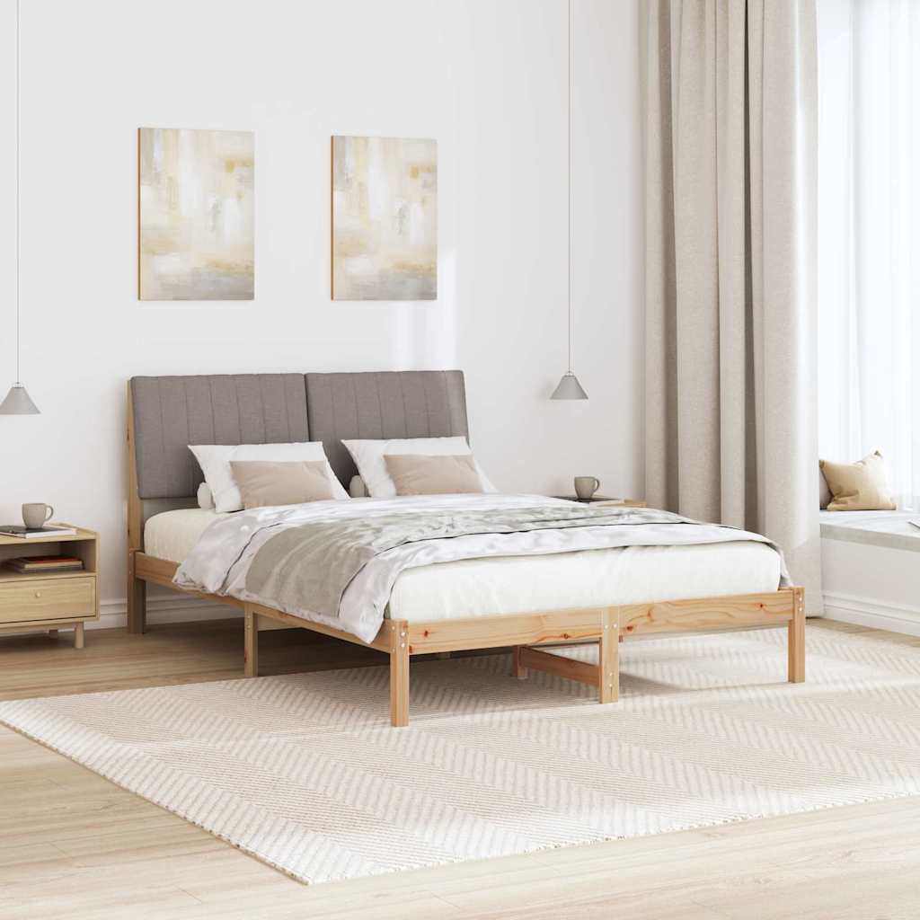 Estrutura da cama com cabeceira castanho 135 x 190 cm