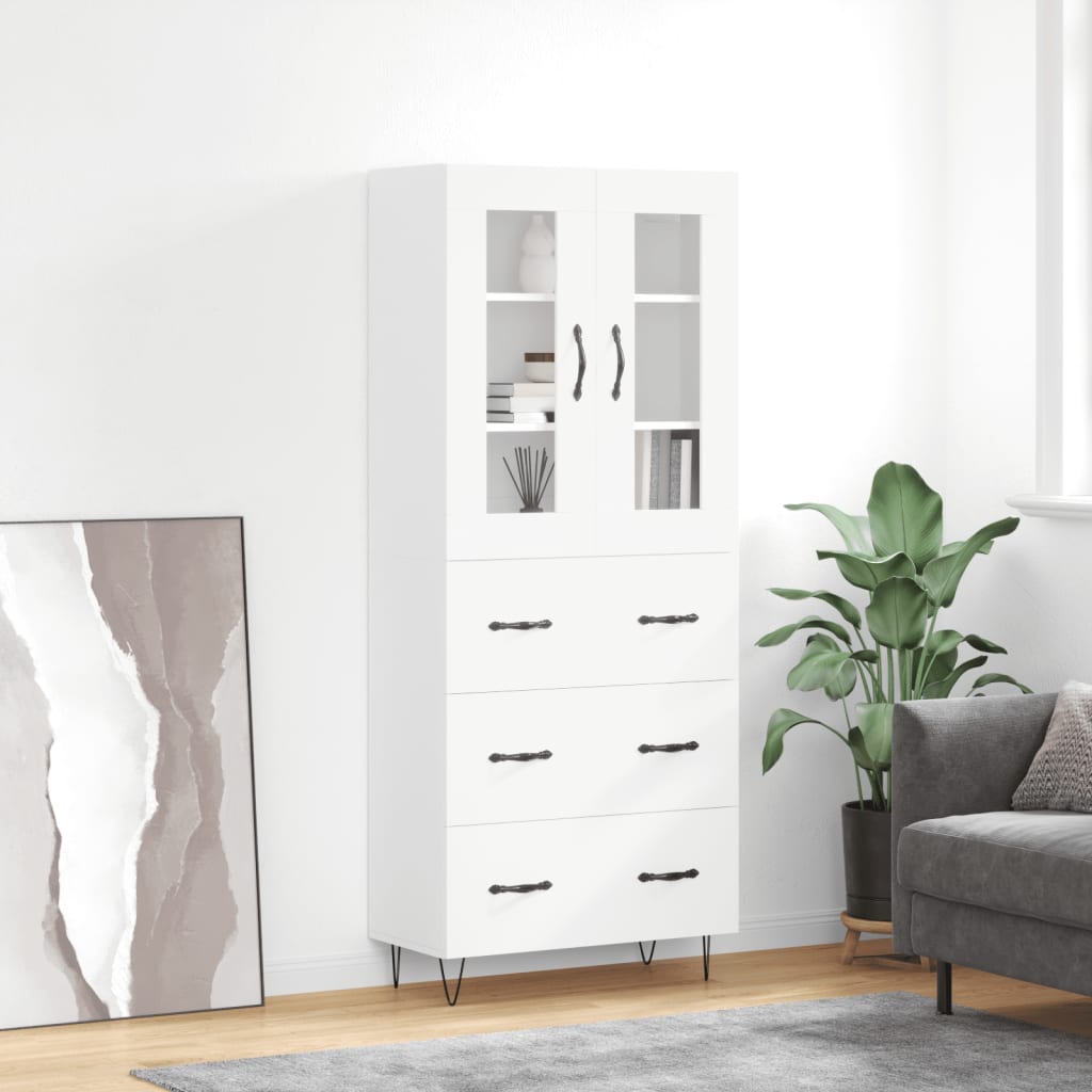 Armário alto 69,5x34x180 cm derivados de madeira branco