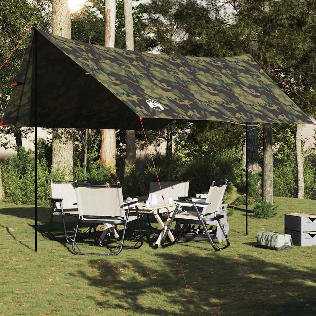 Lona de campismo 462x306x211 cm impermeável camuflagem