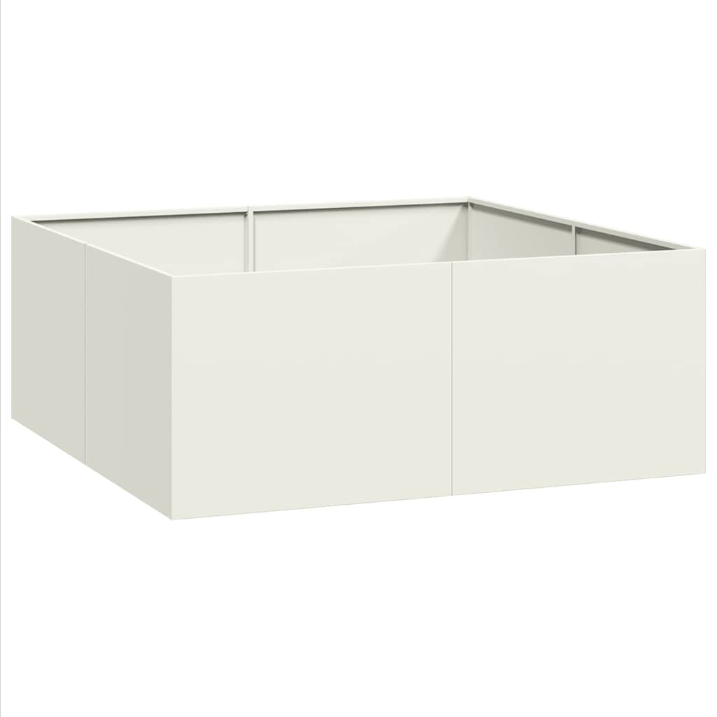 Vaso floreira 100x100x40 cm aço branco